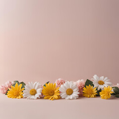Decoração minimalista com flores.