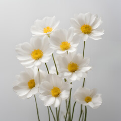 Decoração minimalista com flores.