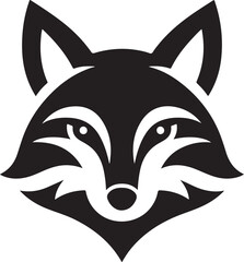 Cute Fox head icon silhouette vector art illustration