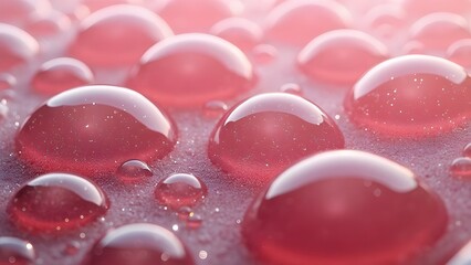 Pink color water droplets spread throughout the area with pink background wallpaper style