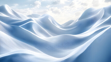 Obraz premium Snow-capped mountains under a bright sky with soft clouds during a crisp winter day. Background for Christmas