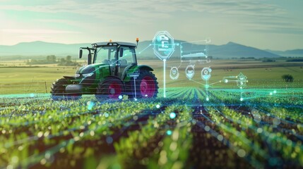 Advanced sensors for crop monitoring and precision agriculture, showcasing the concept of smart farming and technology integration in modern agriculture practices