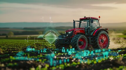 Advanced sensors for crop monitoring and precision agriculture, showcasing the concept of smart farming and technology integration in modern agriculture practices