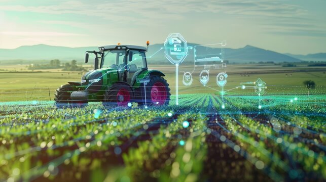 Advanced sensors for crop monitoring and precision agriculture, showcasing the concept of smart farming and technology integration in modern agriculture practices