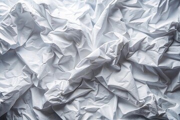 Obraz premium Abstract texture of crumpled white paper shot from a low angle