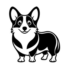 American corgi dog black silhouette transparent background, Dogs and puppies design vector illustration