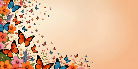 abstract background with butterflies