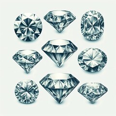 Fototapeta premium Diamonds in Various Shapes: Elegance and Sophistication