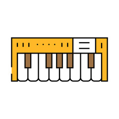 piano keys retro music line icon vector. piano keys retro music sign. isolated symbol illustration