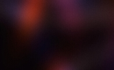 Elegant red magenta blue color spots on dark grainy gradient texture backdrop design. Dark noisy bright color spots, glowing, noise, bright, template, banner, poster, copy space