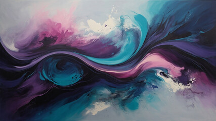 Dynamic interstellar swirl of vivid colors blending harmoniously in a cosmic digital art composition.