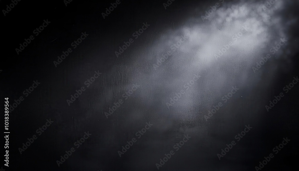 Poster Isolated Ray of Light Breaking Through Darkness and Mist, Creating a Mysterious and Ethereal Atmosphere
