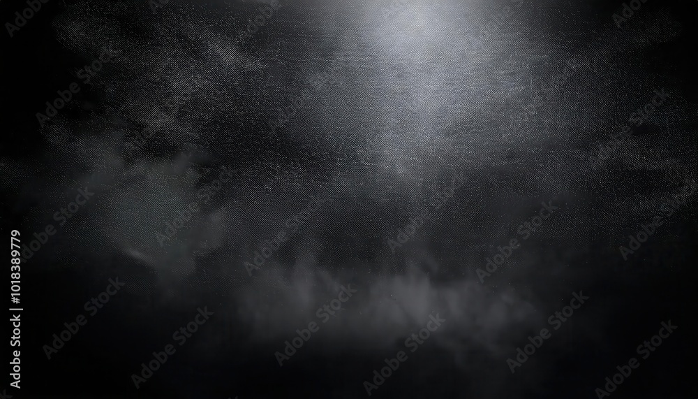 Poster Isolated Ray of Light Breaking Through Darkness and Mist, Creating a Mysterious and Ethereal Atmosphere