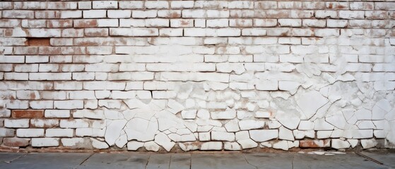 Old Weathered White Brick Wall