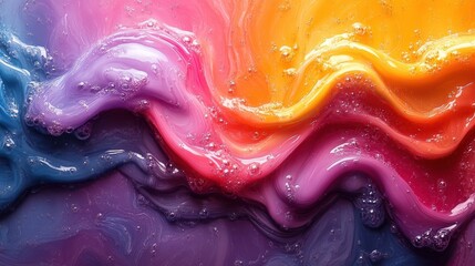 Obraz premium Abstract Swirling Colors with Bubbles in a Rainbow Hue