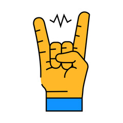 rock and roll retro music line icon vector. rock and roll retro music sign. isolated symbol illustration