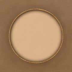 Brown fabric with round border, empty space for text