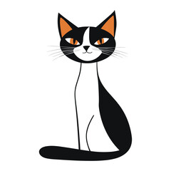 Stylish Cartoon Cat Illustration in Minimalist Design Playful Animal Art for Creative Projects