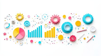 Colorful Flat Design Elements for Project Management