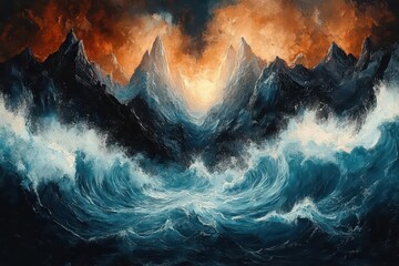 illustration of a melting glacier dramatic representation of climate change vivid blues and whites contrasting with earthy tones evoking feelings of urgency and concern