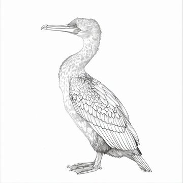 recommend clip art: Minimalist Cormorant Illustration on Clean Background
