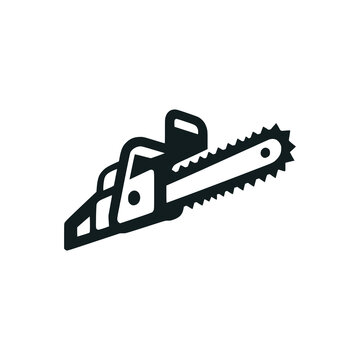 chainsaw machine technology logo vector illustration template design