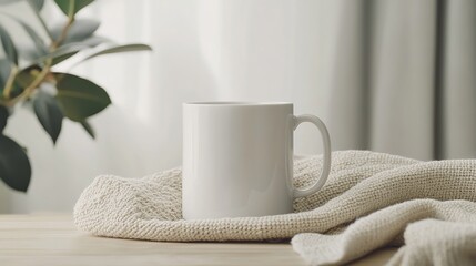Showcase your designs effortlessly with this customizable blank white mug mockup against a pristine white background. The mockup provides a realistic and professional presentation for your logo