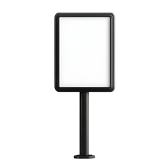 Blank advertising board on white background transparent background