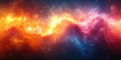 Naklejka premium Cosmic Dance of Light and Color in a Starry Canvas