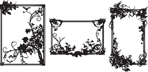 Set frames. Hand drawn vector illustration	