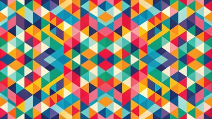 Abstract Geometric Pattern with Vibrant Colors and Interlocking Triangles