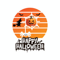 Happy Halloween t-shirt design vector template easy to Editable.