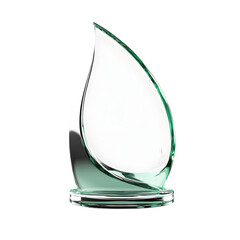 Elegant glass award trophy on white background transparent background