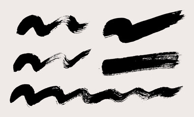 Brush stroke vector. Painted waves and curves. Grunge brush and textured backgrounds