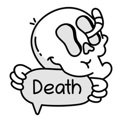 A death message icon in drawing style 

