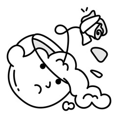 A drawing style icon of a gothic character 
