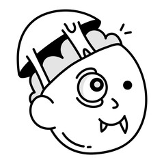 Horror character icon in drawing style 
