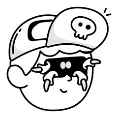 A drawing style icon of a spooky boy 
