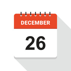December 26 Calendar Date icon