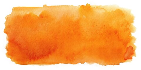 Orange watercolor painting on textured white paper background