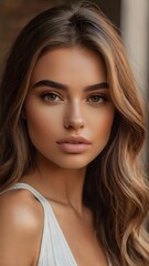 Fototapeta premium Natural Radiance: Portrait of a Young Woman