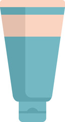 Blue cosmetic tube standing up on a white background
