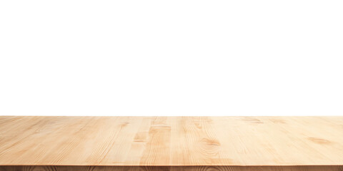 empty wooden tabletop, mock-up with transparent background
