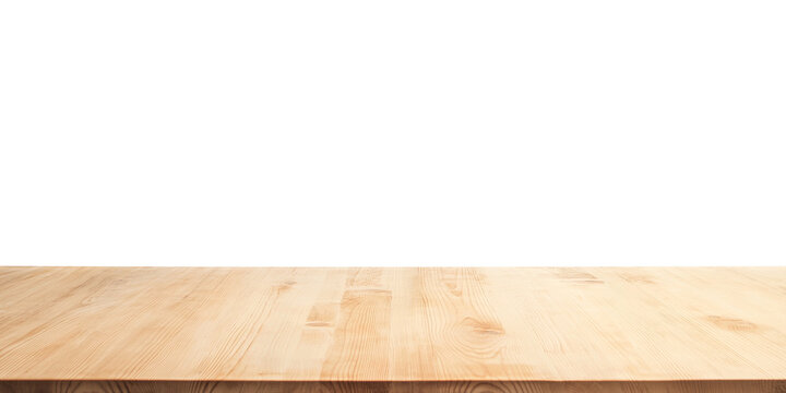 empty wooden tabletop, mock-up with transparent background