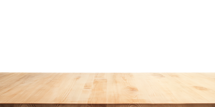 empty wooden tabletop, mock-up with transparent background