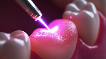 closeup of laser tooth surgery