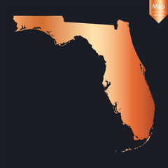 Abstract - High Detailed Copper Map of Florida. Vector illustration eps10.	

