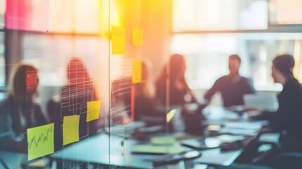 Agile Team Sprint Review Meeting in Bright Office