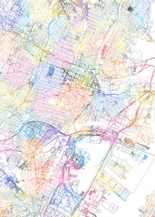 Newark New Jersey city map watercolors poster
