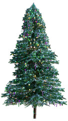 3D Rendering Christmas Tree on White